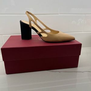 Jump into Spring with gorgeous tan leather Slingbacks!